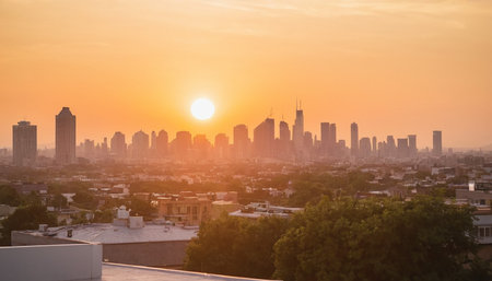 Sunset over the city of Bangkok, Thailand. Panorama.の素材