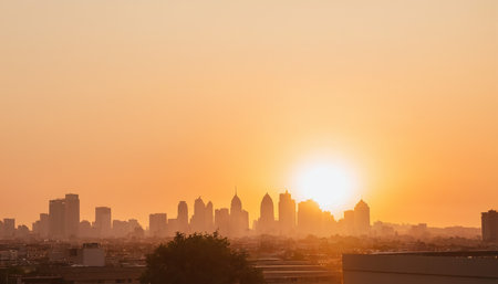 Bangkok city skyline at sunset, Thailand. Panoramic view.の素材