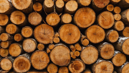 pile of sawn logs in the snow, close-upの素材