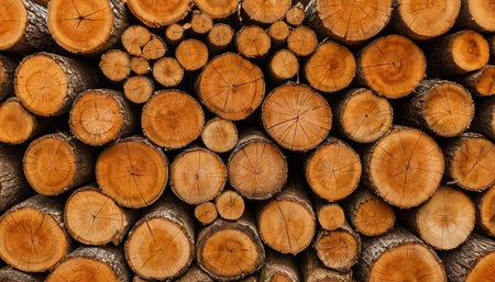 Pile of firewood for background or texture. High quality photoの素材