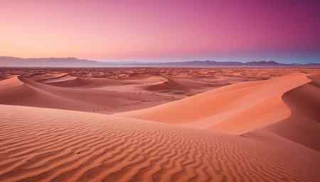Sunset over sand dunes in Death Valley National Park, Californiaの素材