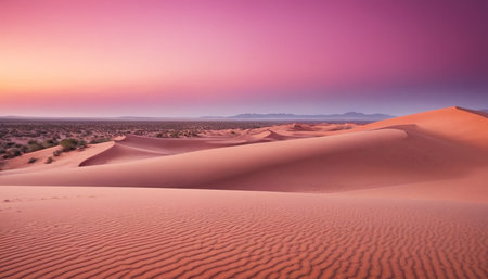 Sunset over the Sahara desert in Merzouga, Moroccoの素材