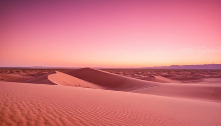 Sunset over the sand dunes in Death Valley National Park, Californiaの素材