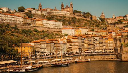 Porto, Portugal. View of the city from the Douro river.の素材