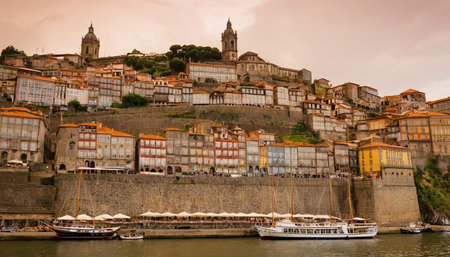 Porto, Portugal. Old town on the Douro River.の素材