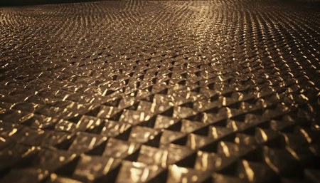 Golden metal texture. Abstract background. 3d rendering, 3d illustration.の素材