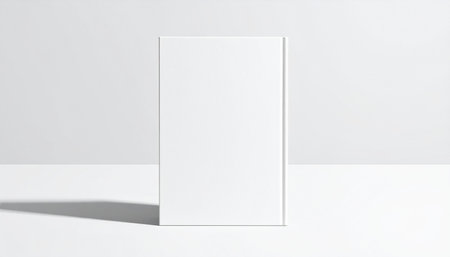 Blank white book cover mockup on white background. 3d renderingの素材