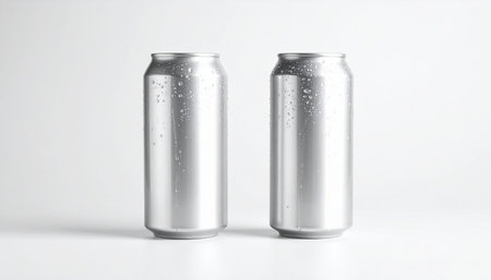 Aluminum can mockup on white background. 3d rendering.の素材