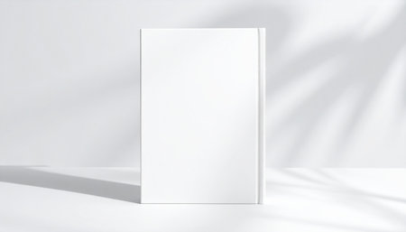 Blank paper sheet mockup on white background. 3D renderingの素材