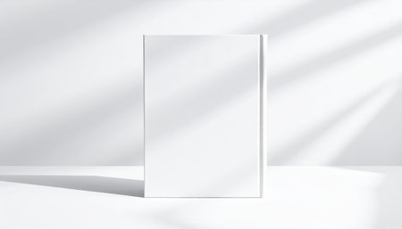 Blank white book mockup on white background. 3D renderingの素材