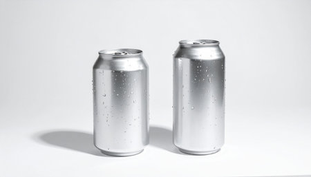 Aluminum can mockup on white background. 3D rendering.の素材
