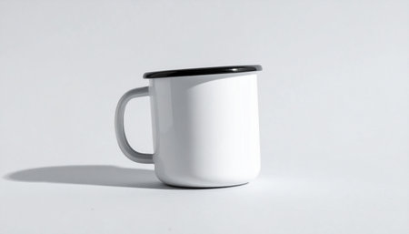 White mug mockup on a white background. 3d rendering.の素材