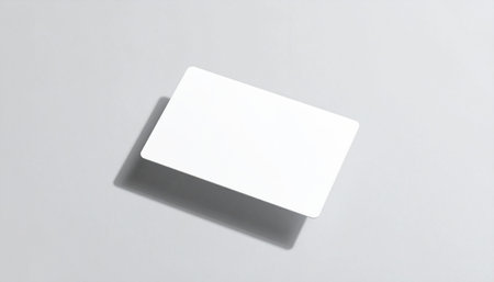 Blank business card on white background. Mockup for branding identity.の素材