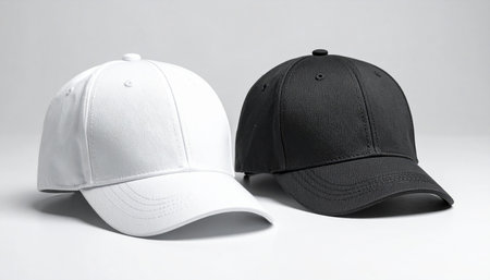 Black and white baseball cap isolated on white background with clipping path.の素材
