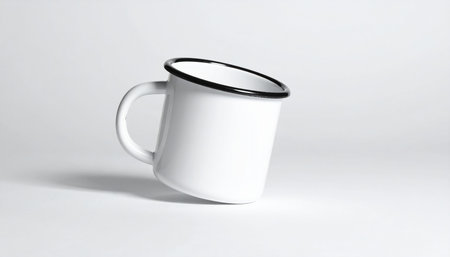 White mug mockup, 3d rendering. Computer digital drawing.の素材