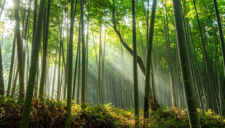 Bamboo forest in Arashiyama, Kyoto, Japan.の素材