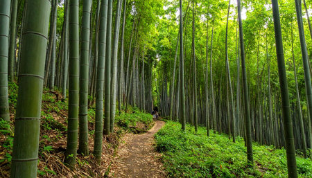 Bamboo forest in Arashiyama, Kyoto, Japan.の素材