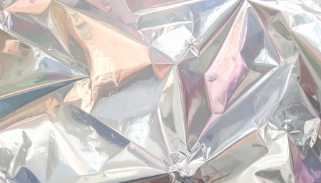 Holographic foil texture. Shiny silver foil background for design.の素材