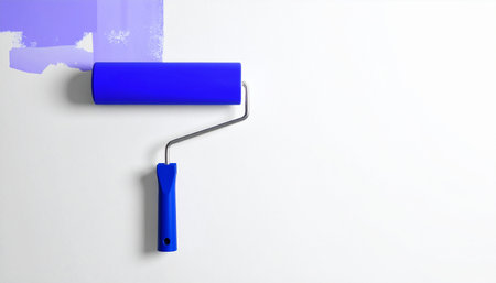 Paint roller on a white background with a place for your textの素材