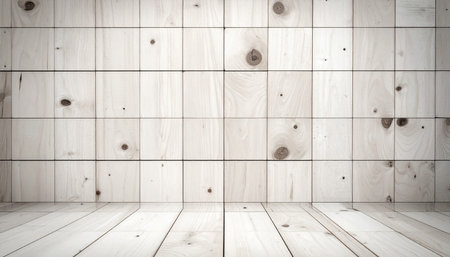 Wooden wall and floor background with space for your text or imageの素材