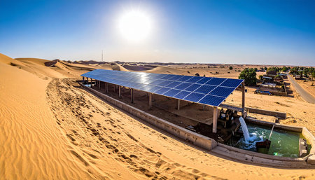 solar energy in the desert of morocco saharaの素材