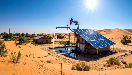 solar energy in the desert of morocco saharaの素材