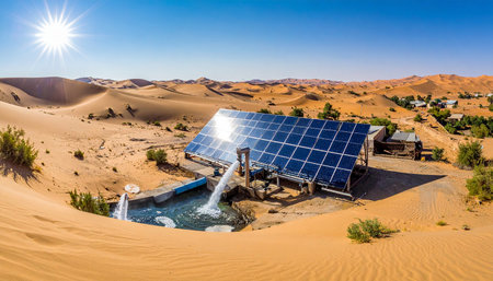 solar energy in the desert of morocco saharaの素材