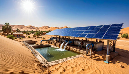 solar energy in oman the old desert  and the empty quarterの素材