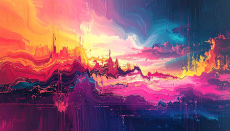 Colorful abstract background. Digital painting. 3d rendering, 3d illustration.の素材