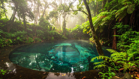 Emerald pool in Doi Inthanon National Park, Chiang Mai, Thailandの素材