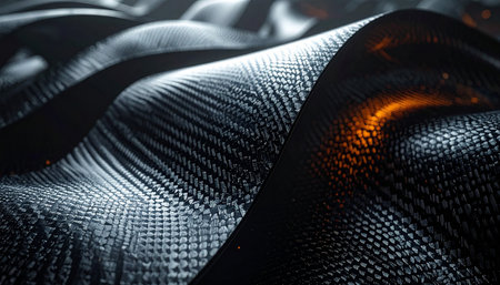 Black carbon fiber composite material, 3d rendering computer digital background.の素材