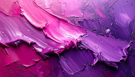 Purple paint brush strokes as background, closeup of acrylic paintの素材