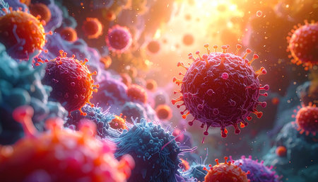 COVID-19 Coronavirus 2019-nCoV. 3d renderの素材