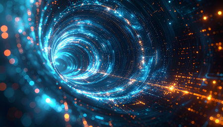 3D illustration of abstract fractal background for creative design looks like tunnelの素材