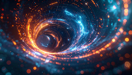 abstract background with glowing particles. 3d rendering, 3d illustration.の素材