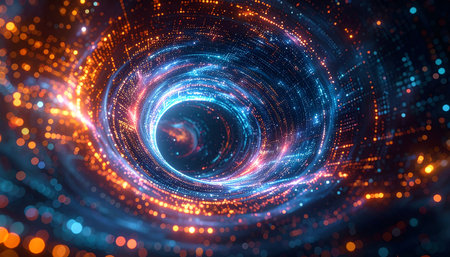 Abstract background of glowing particles. 3d rendering, 3d illustration.の素材