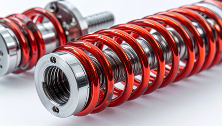 Automatic car shock absorber on a white background close-upの素材