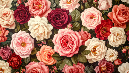Beautiful roses background for valentine's day and wedding sceneの素材