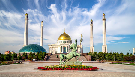 Sultan Omar Ali Saifudding Mosque in Putrajaya, Malaysiaの素材