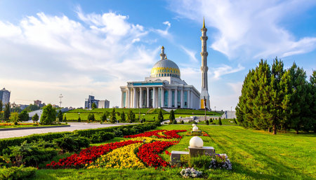 The Sultan Ahmet Mosque in Istanbul, Turkey. It is the largest mosque in the world.の素材