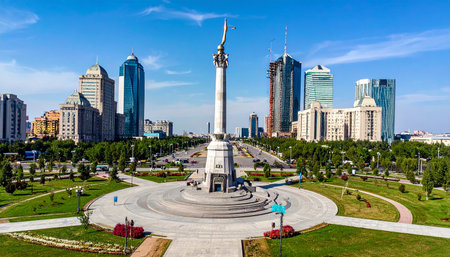 Monument to the Revolution in Kazan, Russiaの素材
