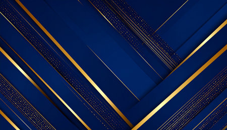 Luxury blue abstract background with gold lines. Graphic design elementの素材