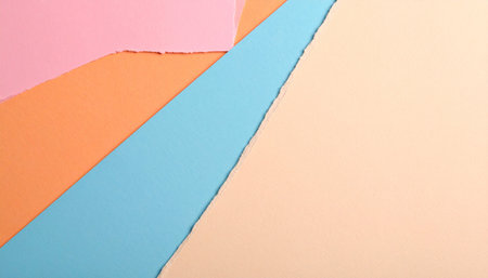 Colorful torn paper background. Copy space for your text. Top view.の素材