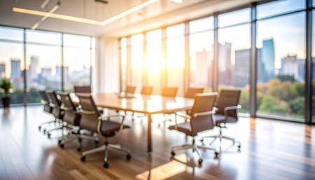 Abstract blur boardroom meeting room interior for background - Vintage Light Filterの素材