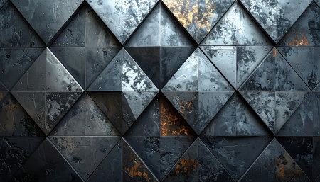 3D rendering of abstract fractal background. Pattern of geometric shapes.の素材