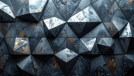 3d rendering of abstract geometric background. Futuristic polygonal design.の素材