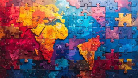 Colorful jigsaw puzzle with the image of the flag of Canadaの素材