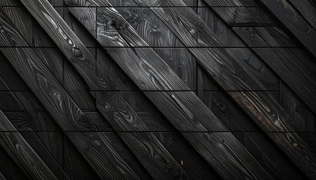 Black wooden wall background. 3d rendering. Computer digital drawing.の素材