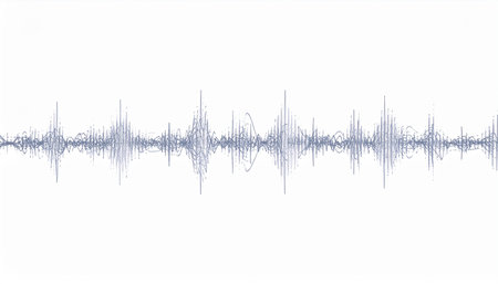 Blue sound waveform on white background. Vector illustration. Eps 10の素材