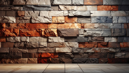 Modern stone wall texture and background. 3d render and illustration.の素材